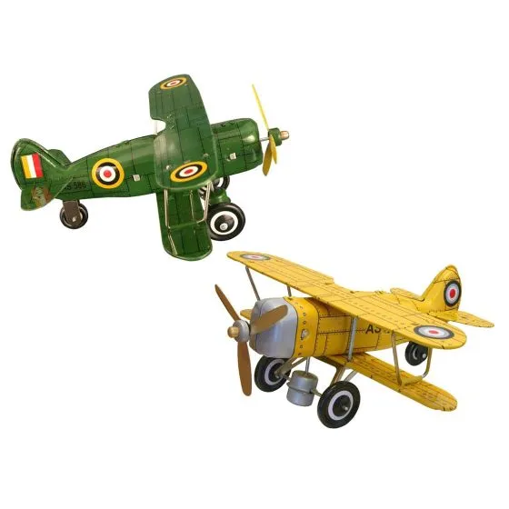 Tin Curtiss Wind-Up Model Toys (Set of 2)
