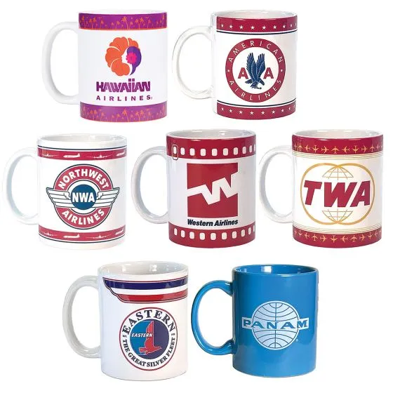 Classic Airliners Coffee Mugs (Set of 7)