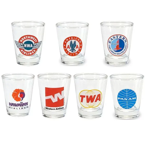 Classic Airliners Shot Glasses (Set of 7)