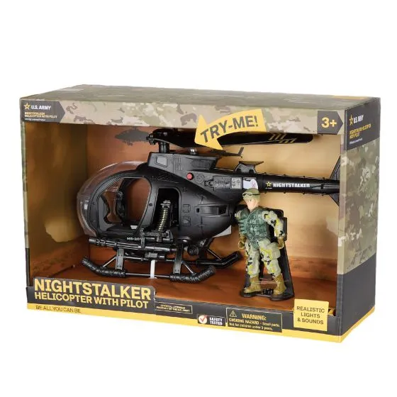 U.S. Army Nightstalker Helicopter w/Pilot Playset 3 U.S. Army Nightstalker Helicopter w/Pilot Playset