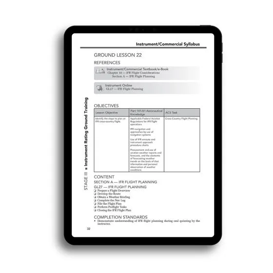 Jeppesen Instrument/Commercial Syllabus E-Book (10464411-001)
