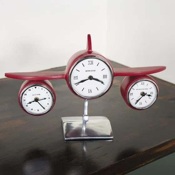 Deluxe Aeroplane Tri-Zone Desk Clock