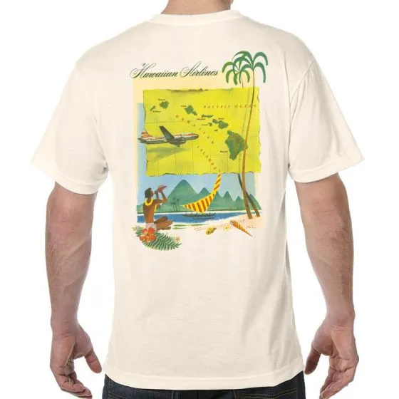 Hawaiian Airlines Vintage Map T-Shirt 1 Hawaiian Airlines Vintage Map T-Shirt