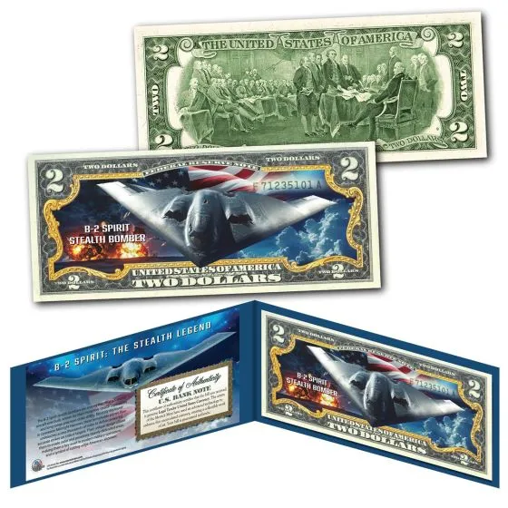 B-2 Spirit Genuine Legal Tender $2 Bill