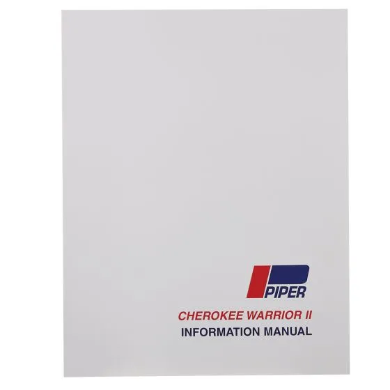 Piper PA28 Warrior I & II Airplane Information Manual