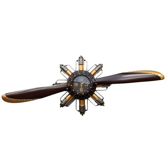 Radial Engine Wall Clock Décor