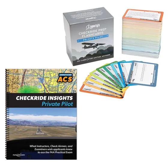 Pilot Workshops Annotated ACS Manual with Sporty’s Private Pilot Checkride Prep Flashcards Bundle