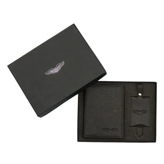 Pilot Wings Passport Holder and Custom Luggage Tag Set