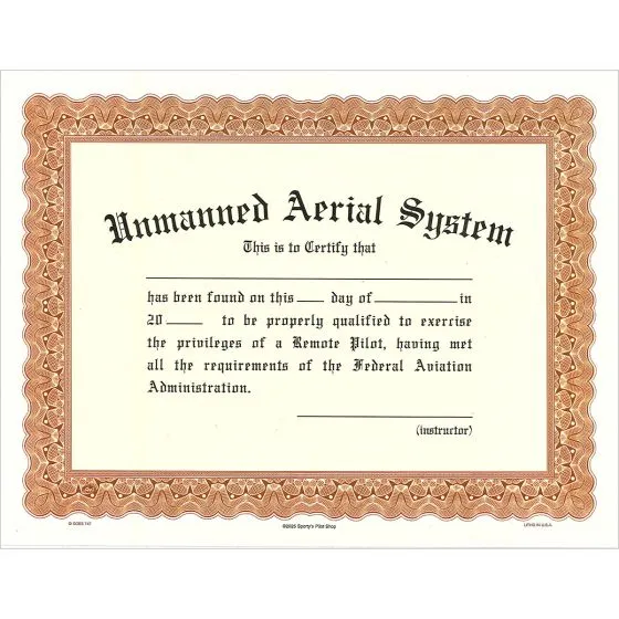 Unmanned Aerial System Certificate