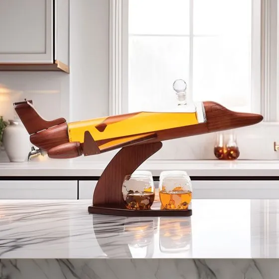 Deluxe Corporate Jet Decanter Glass Set