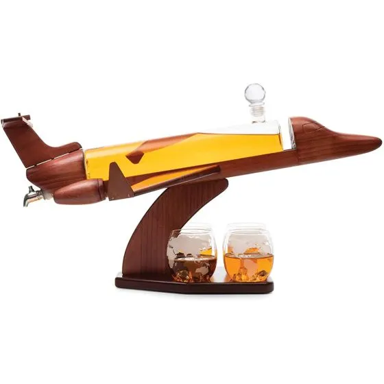 Deluxe Corporate Jet Decanter Glass Set