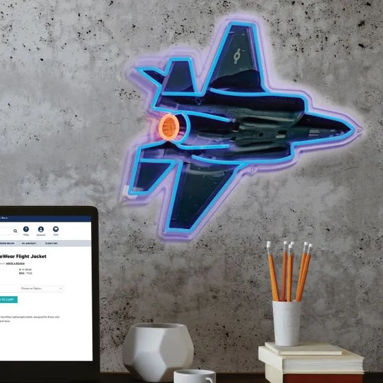 Fighter Jet LED Wall Art Sign