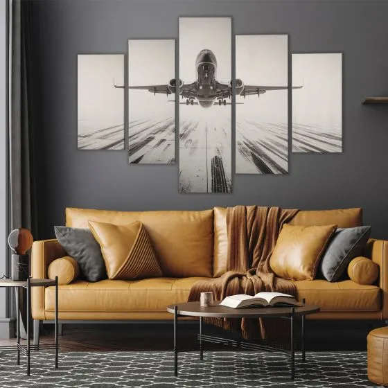 Commercial Climb 5-panel Aviation Canvas Wall Art Set