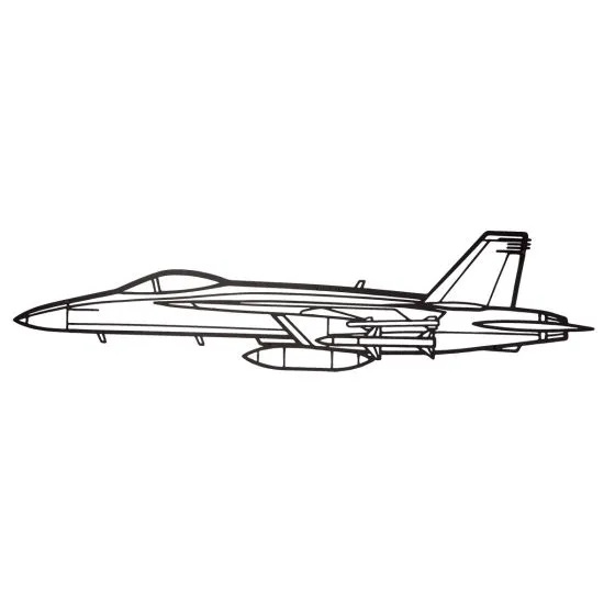 F-18 Silhouette Metal Wall Art Sign