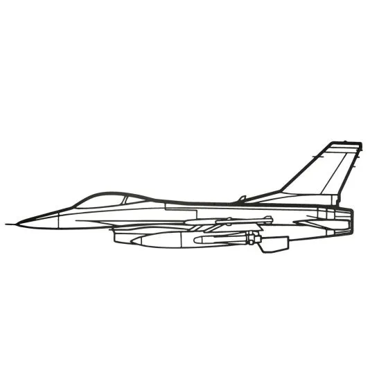 F-16 Silhouette Metal Wall Art Sign