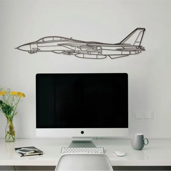 F-14 Silhouette Metal Wall Art Sign