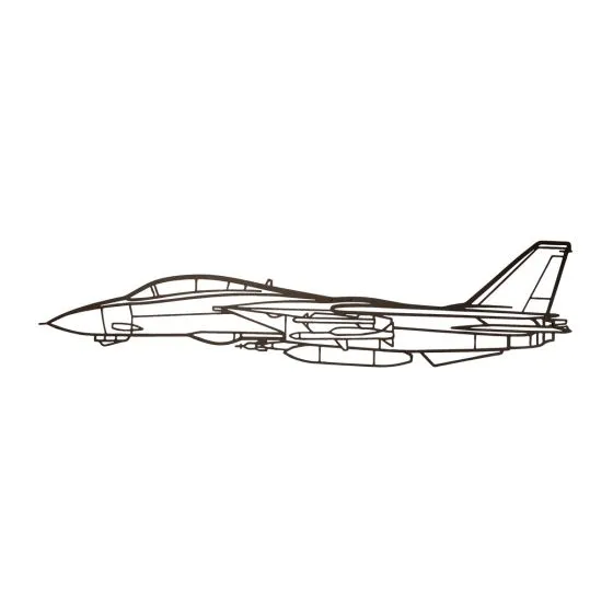 F-14 Silhouette Metal Wall Art Sign