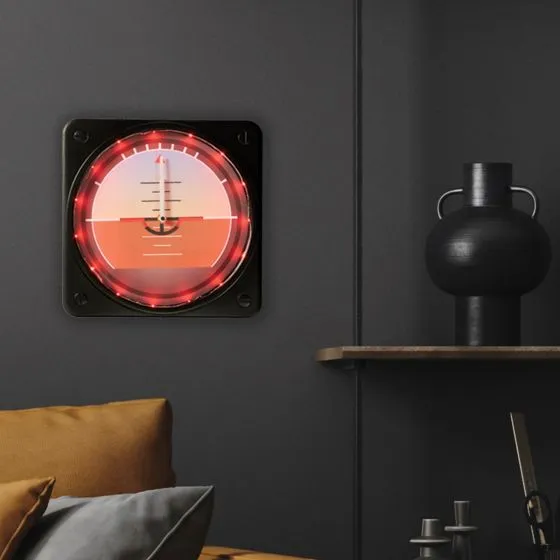 LED Attitude Indicator Instrument Wall Clock
