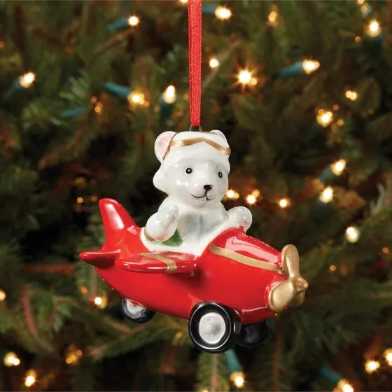 Flying Mouse Ceramic Christmas Ornament