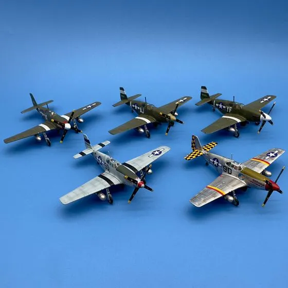Complete Set of 5 P-51B Mustang Die-Cast Models