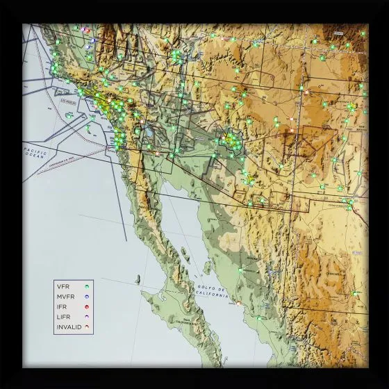 USA METAR LED Wall Map 10 USA METAR LED Wall Map