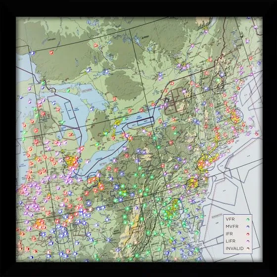USA METAR LED Wall Map 15 USA METAR LED Wall Map