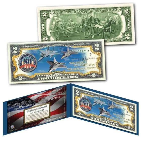80th Anniversary of the Air Force Genuine Legal Tender $2 Bill 2 80th Anniversary of the Air Force Genuine Legal Tender $2 Bill