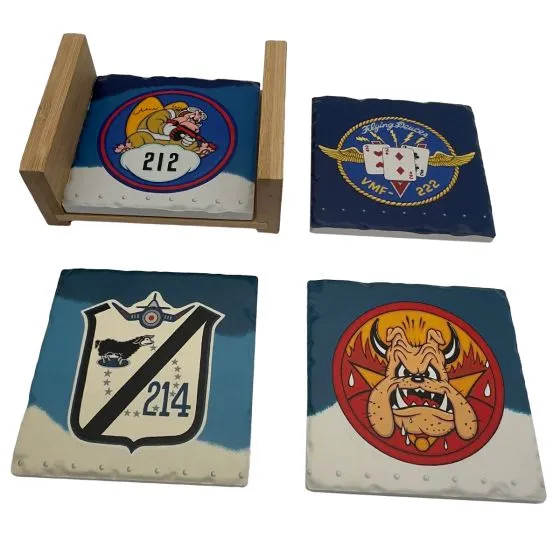 F4U Corsair Squadron Ceramic Coasters (Set of 4)