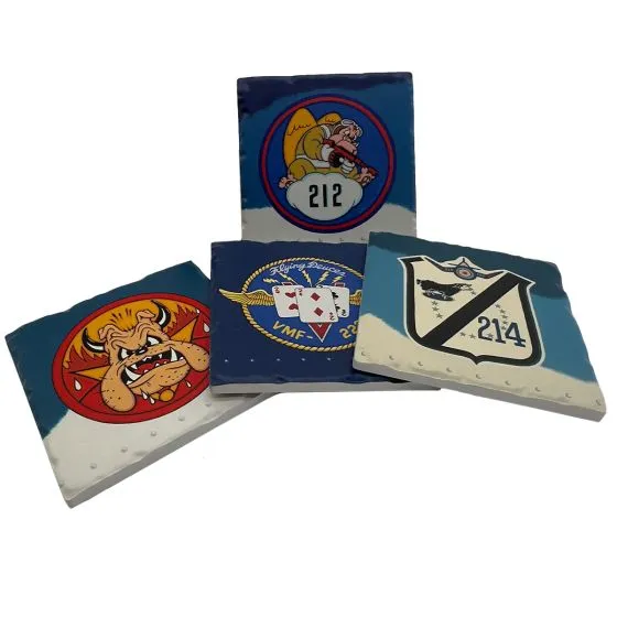 F4U Corsair Squadron Ceramic Coasters (Set of 4)