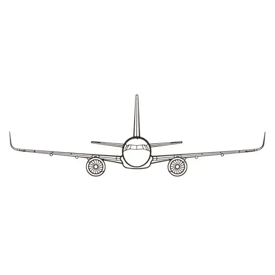 Airbus A321 Silhouette Metal Wall Art Sign