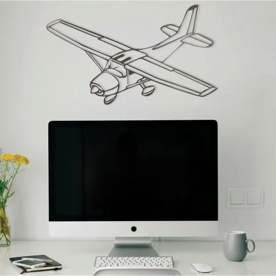 High Wing Silhouette Metal Wall Art Sign