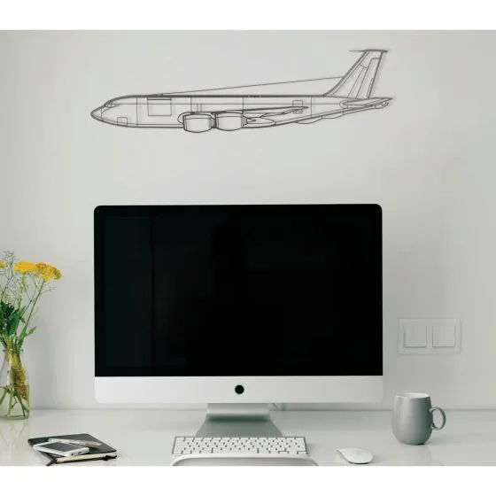 KC-135R Stratotanker Silhouette Metal Wall Art Sign