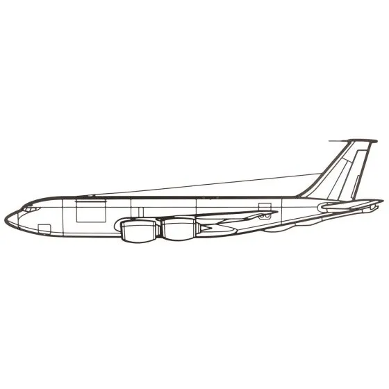 KC-135R Stratotanker Silhouette Metal Wall Art Sign