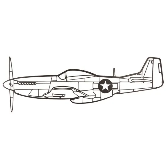 P-51 Mustang Silhouette Wall Art Sign
