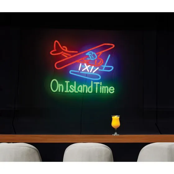 “On Island Time” LED Wall Art Sign