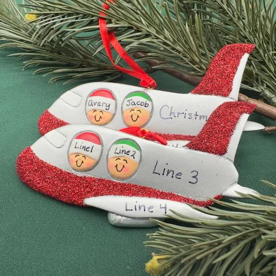 Jet Airliner Personalized Christmas Ornament