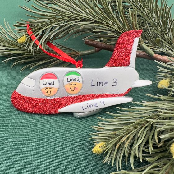 Jet Airliner Personalized Christmas Ornament