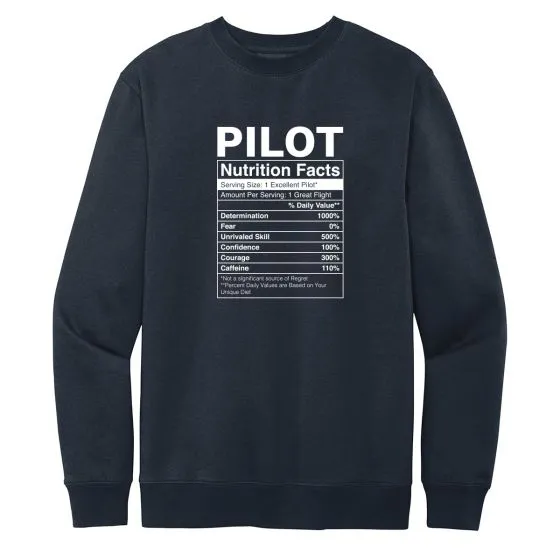 Pilot Nutrition Facts Crewneck Sweatshirt