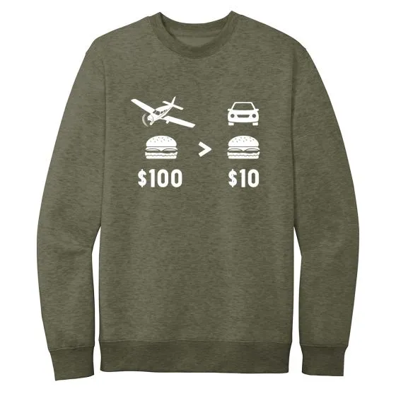 $100 Hamburger Crewneck Sweatshirt
