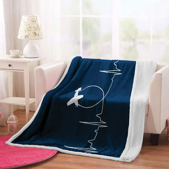 Aviation Heartbeat Throw Blanket