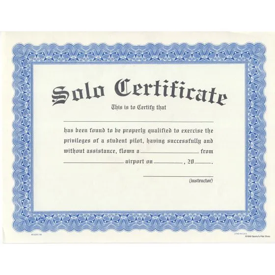 Solo Certificate 1 Solo Certificate