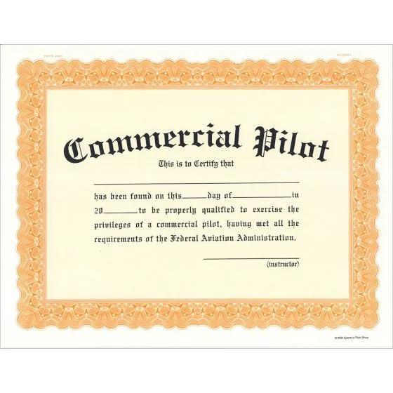 Commercial Pilot Certificate 3 Commercial Pilot Certificate