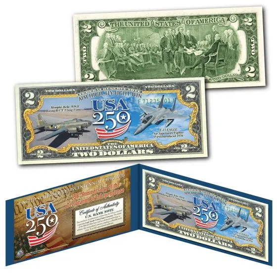 USA 250th Anniversary Genuine Legal Tender $2 Bill 1 USA 250th Anniversary Genuine Legal Tender $2 Bill