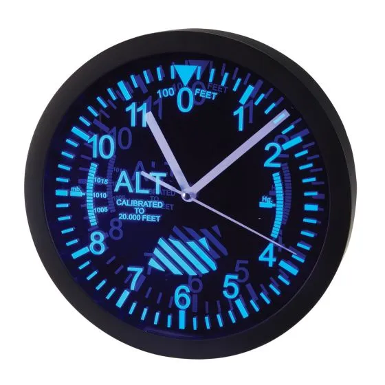 LED Color Changing Altimeter Wall Clock