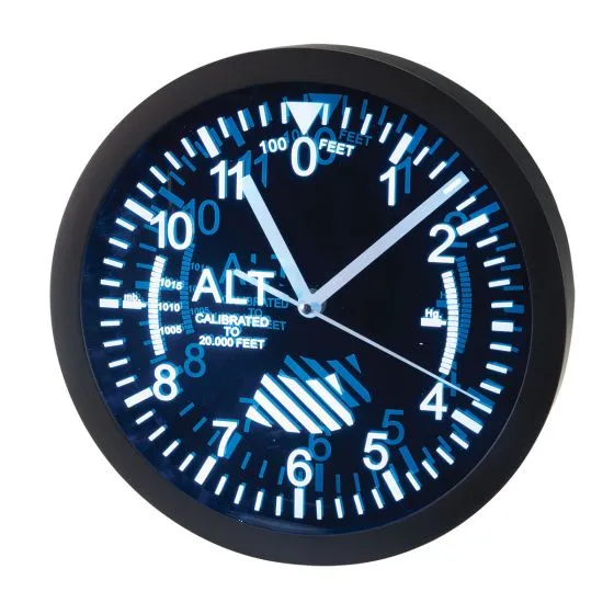 LED Color Changing Altimeter Wall Clock