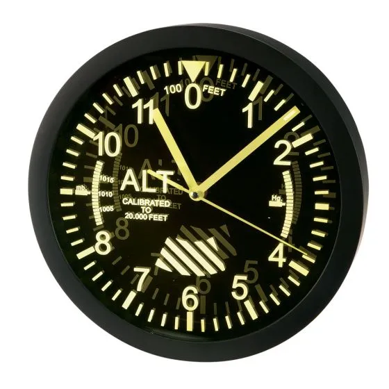 LED Color Changing Altimeter Wall Clock 3 LED Color Changing Altimeter Wall Clock