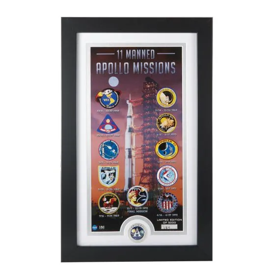 Limited Edition Apollo Missions Framed Print with Mint Coin