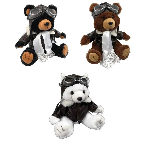 Aviator Teddy Bears (set of 3)