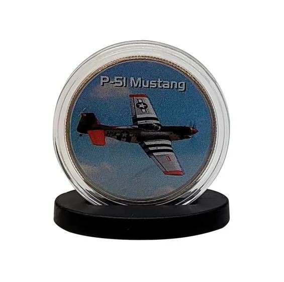 P-51 Mustang JFK Half Dollar Colorized Coin