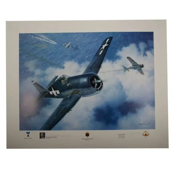 Limited Edition Unlucky Seven Print Signed by David McCampbell